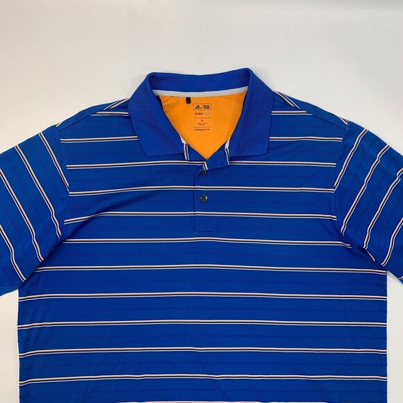 Adidas Polo Shirt Mens XL Extra Large Blue Climacool Striped Hickory Hills Golf - Picture 3 of 12